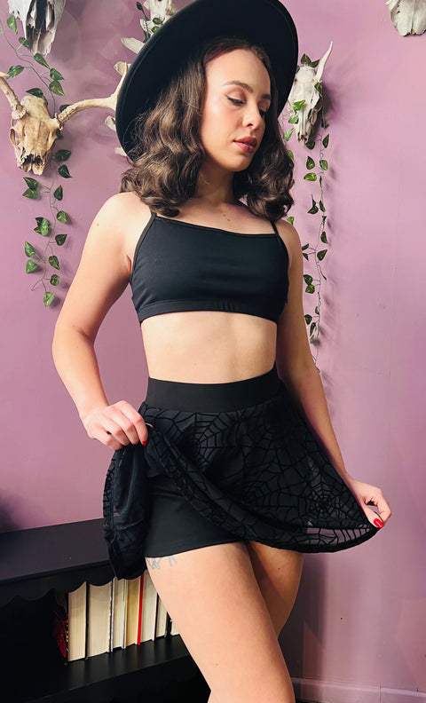 The Morbid Mini Skort - WEBS - Sheer Skirt with Built In Shorts