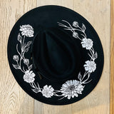Vegan Felt Hat - XL Brim - Marigolds