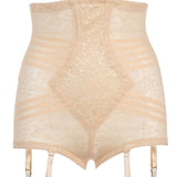 High Waist Extra Firm "No Roll" Panty Girdle with Detachable Garters | Style 6107