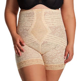 No Roll High Waist Lace Thigh Slimmer with Extra Firm Support | Style 6207
