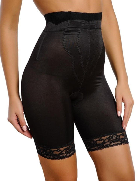 High Waist Thigh Slimmer with Tulip Front Panel | Memory Compression Fabric | Medium Support | Style 6226