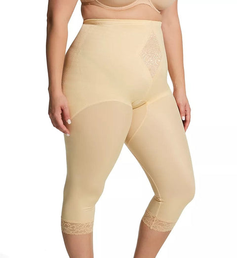 Waistline Capri Pant Liner with Tummy Control Panel | Memory Compression Fabric | Medium Support | Style 6265