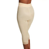 High Waist Capri Pant Liner with Tummy Control Satin Panel | Memory Compression Fabric | Medium Support | Style 6266