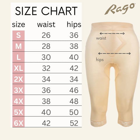 Style 6266 | High Waist Capri Pant Liner with Tummy Control Satin Panel | Memory Compression Fabric | Medium Support