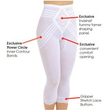 Breathable Waistline Capri Pant Liner | Power Mesh Fabric | Firm to Extra Firm Support | Style 6269