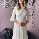 Mina - Ivory Floral Lace Bride of the Vampire Maxi Dress