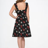 Black Swallow Swing Dress