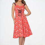 Red Skulls Swing Dress
