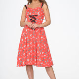 Red Skulls Swing Dress