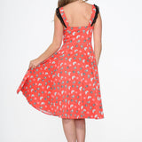 Red Skulls Swing Dress
