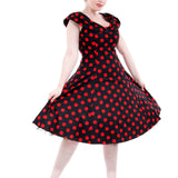 Black & Red Polka Dot Swing Dress