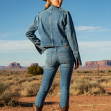 Blue Denim Military Jacket