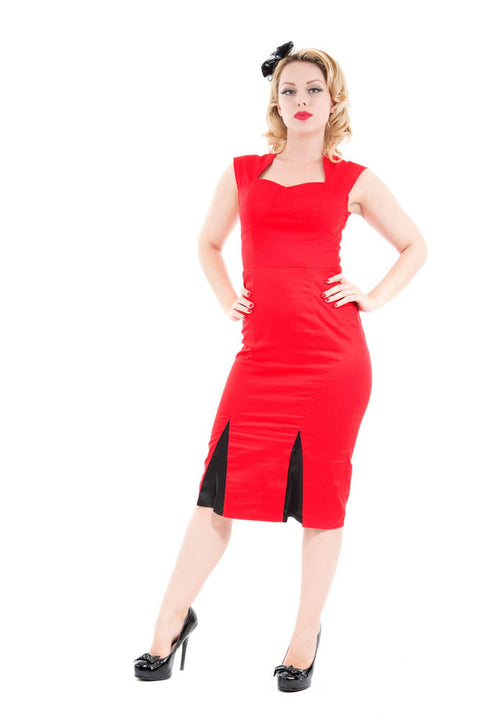 Red Black Wiggle Dress