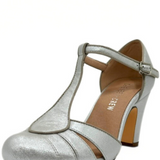 Mulberry Metallic T-Strap Heels