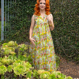Glam Maxi House Dress in Olive Mushroom
