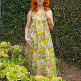 Glam Maxi House Dress in Olive Mushroom
