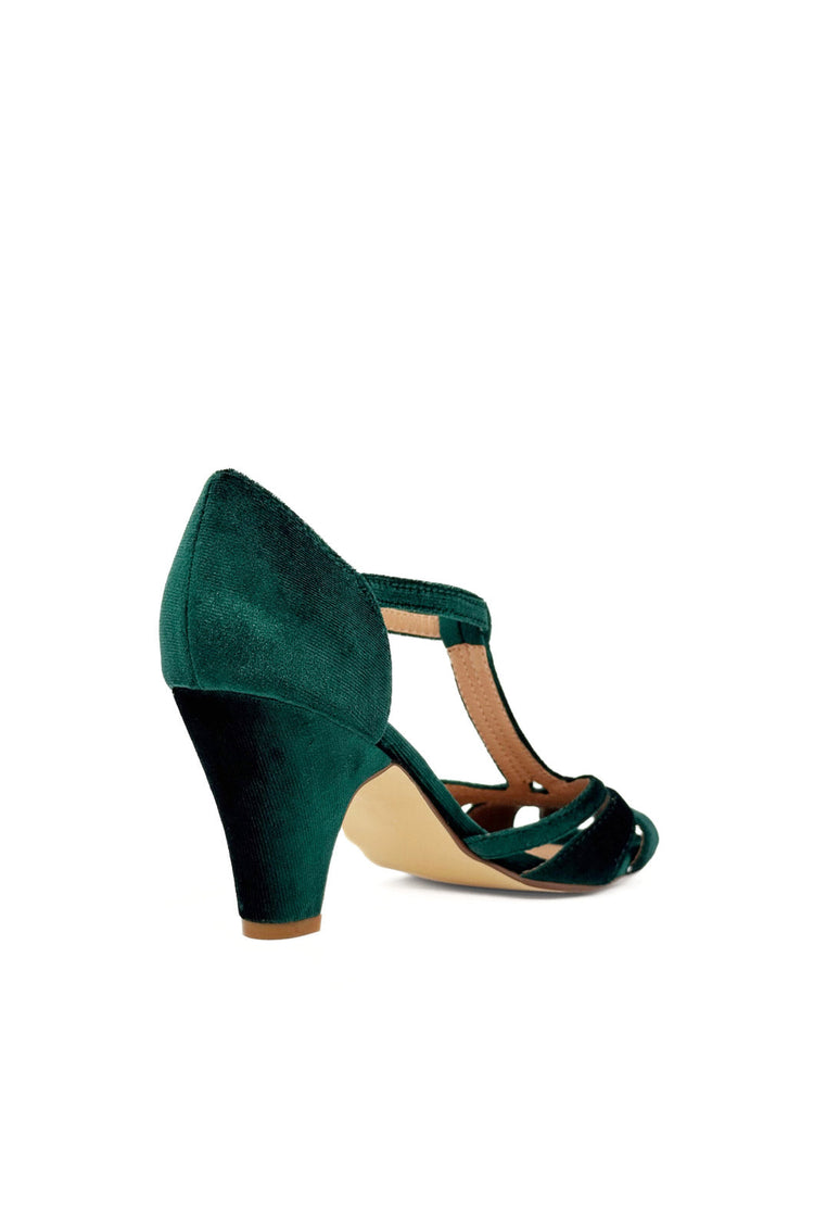 Sergi Velvet T-Strap Heels