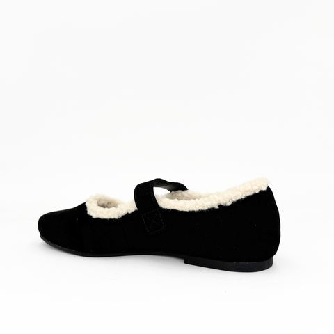 Elka Shearling-Lined Mary Jane Flats