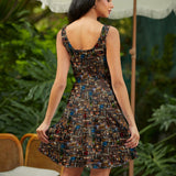 Stretch Cotton Skater Dress Spellbinding Print