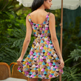 Stretch Cotton Skater Dress Cupcakes
