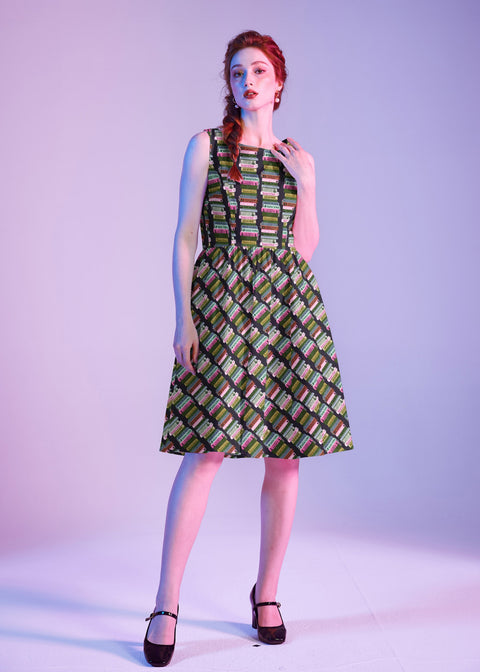 Haunted Book Stacks Vintage Dress