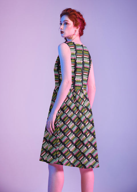 Haunted Book Stacks Vintage Dress