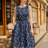 Vintage Style Midi Dress Planets