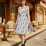 Vintage Style Midi Dress Fabulous Felines