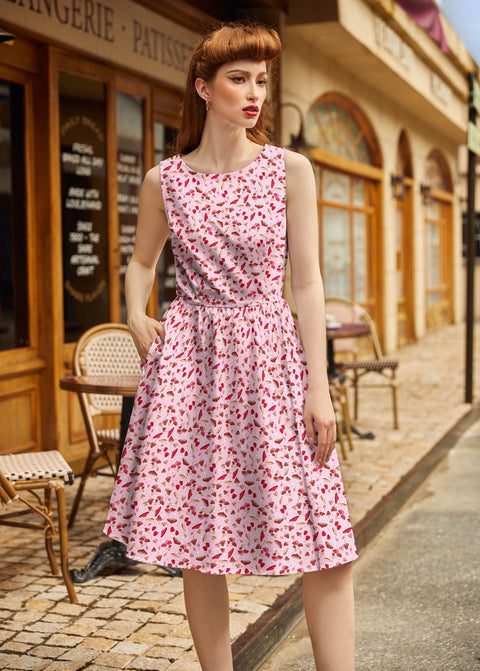 Vintage Style Midi Dress Toadstools Vintage Style Midi Dress Toadstools
