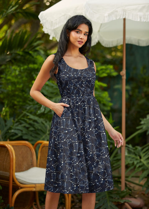 Retro Fit & Flare Dress Glow in the Dark Constellations ModCloth Retro Fit & Flare Dress Glow in the Dark Constellations ModCloth