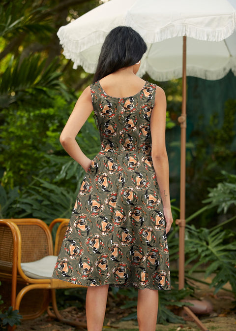 Retro Fit & Flare Dress Badgers