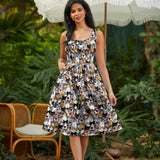Retro Fit & Flare Dress Realistic Cats