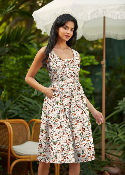 Retro Fit & Flare Dress Campsite