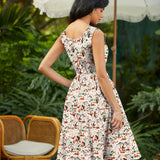 Retro Fit & Flare Dress Campsite