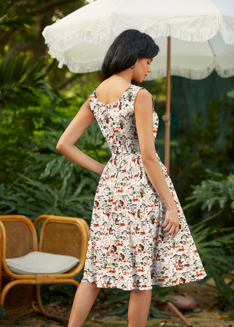 Retro Fit & Flare Dress Campsite