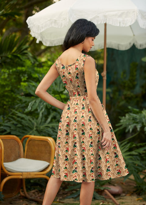 Retro Fit & Flare Dress Woodland Scout