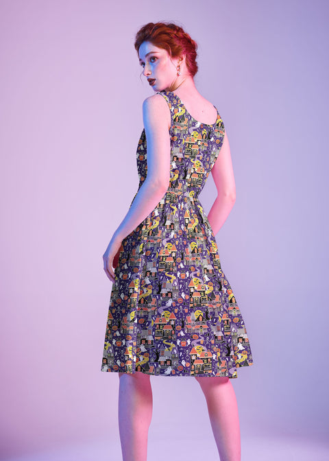 Glow in the Dark Haunted House Fit & Flare Dress