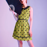 Retro Mod Collared Dress Black Cats