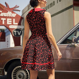 Retro Mod Collared Dress Hearts