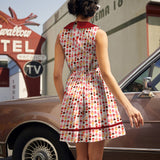 Retro Mod Collared Dress Cupcake Print