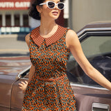 Retro Mod Collared Dress Mushroom