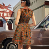 Retro Mod Collared Dress Mushroom