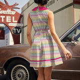 Retro Mod Collared Dress Rainbow Drop