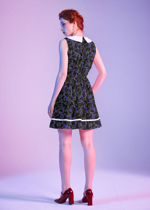 Glow in the Dark Cats Collared Dress