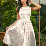 50s Style Cotton Midi Swing Dress - Be Mine