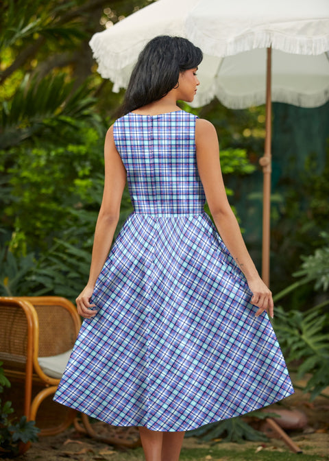 midi swing dresses Plaid Midi Dress XL