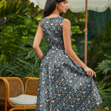 Vintage Style Midi Dress Deer