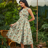 50s Style Cotton Midi Swing Dress - Cottage Tales