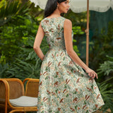 50s Style Cotton Midi Swing Dress - Cottage Tales