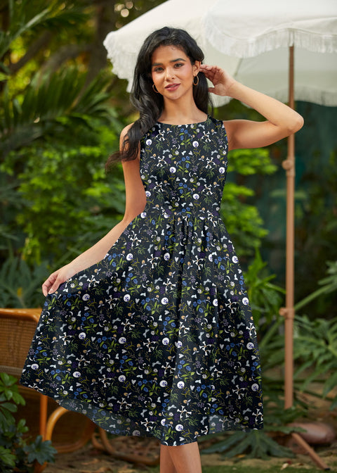 Vintage Style Midi Dress Firefly